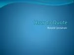 How to Quote - slide 1