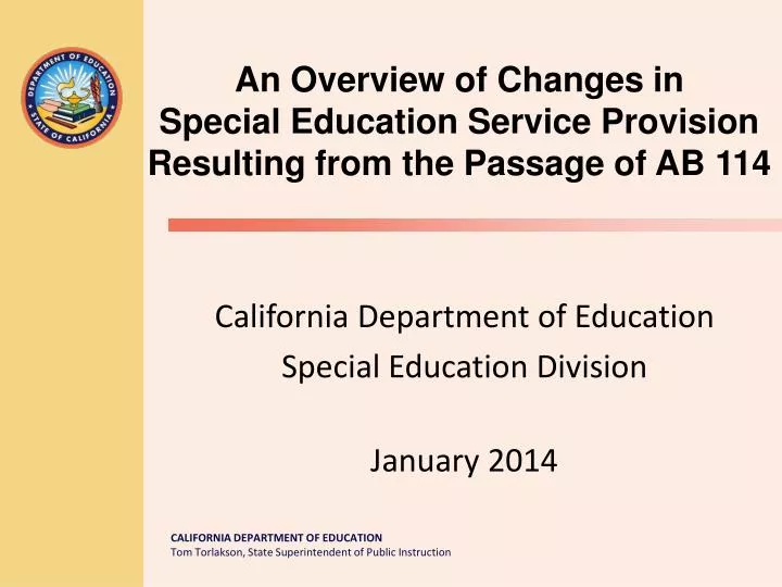 california department of education special education division january 2014