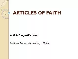 ARTICLES OF FAITH