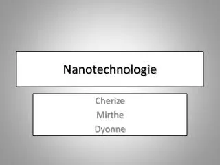 nanotechnologie