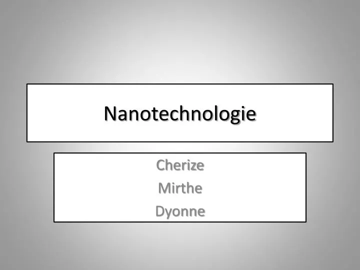 nanotechnologie