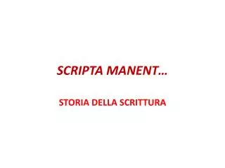scripta manent