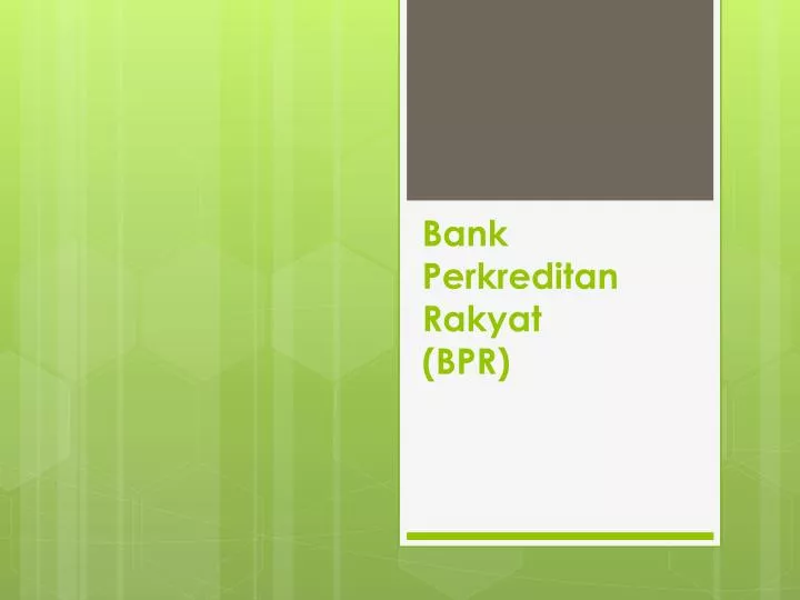 bank perkreditan rakyat bpr