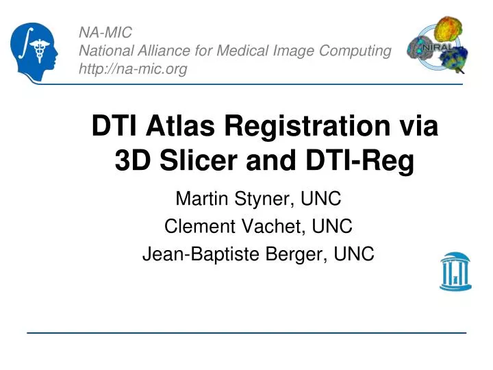 dti atlas registration via 3d slicer and dti reg