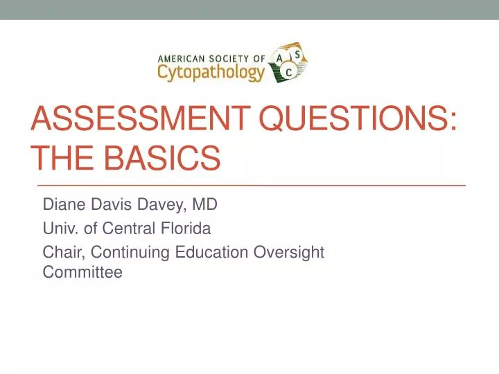assessment questions the basics