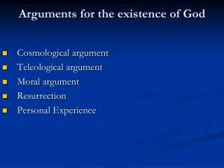 arguments for the existence of god