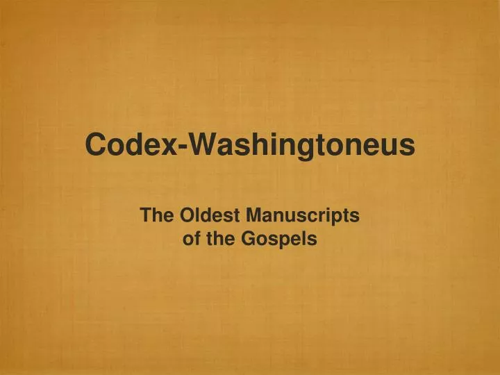codex washingtoneus