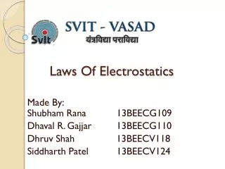 Laws Of Electrostatics