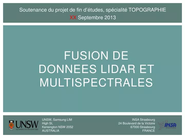 fusion de donnees lidar et multispectrales