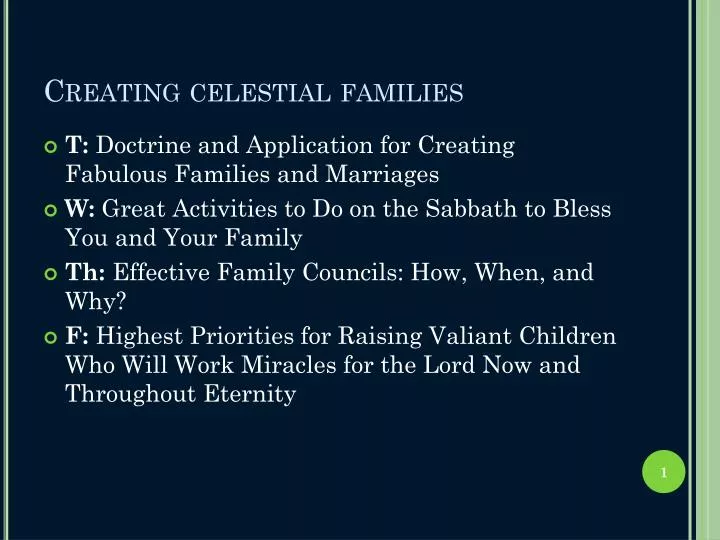 creating celestial families
