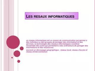 les resaux informatiques