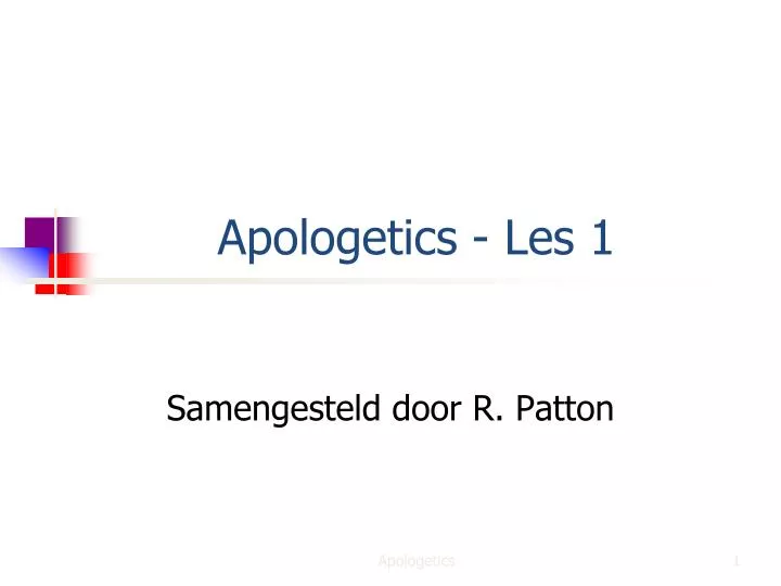 apologetics les 1