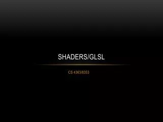 Shaders /GLSL