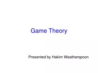 Game Theory