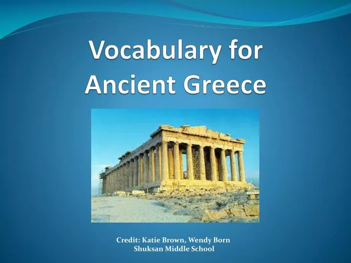 vocabulary for ancient greece
