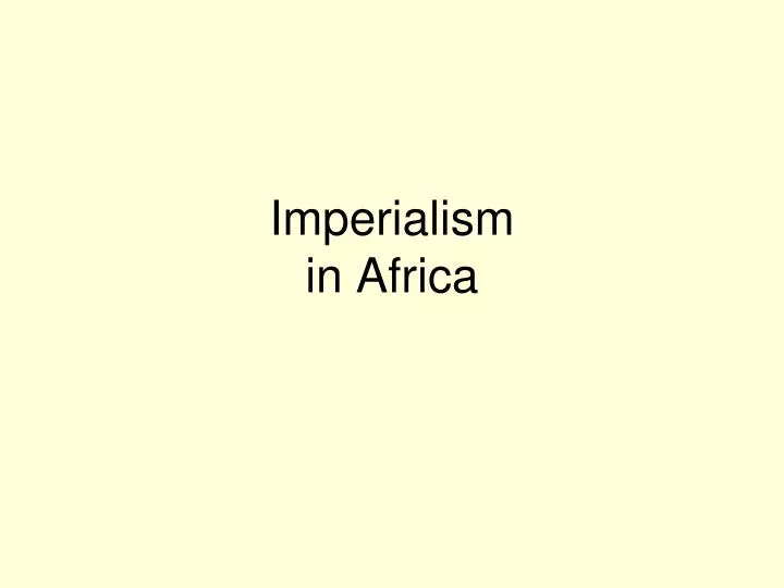 imperialism in africa