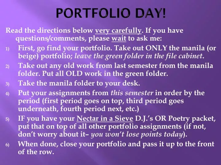 portfolio day