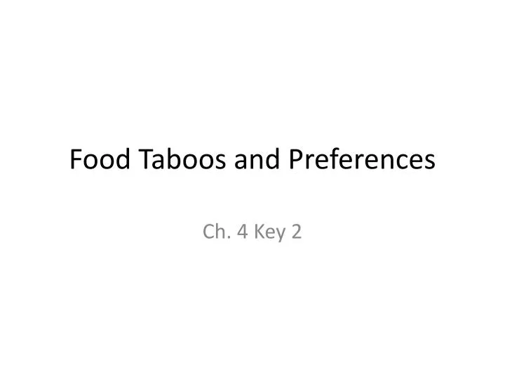 food taboos and preferences