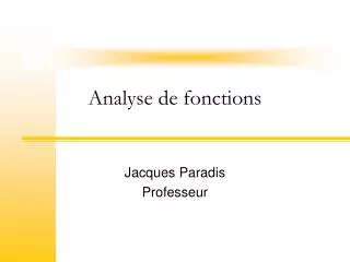 analyse de fonctions