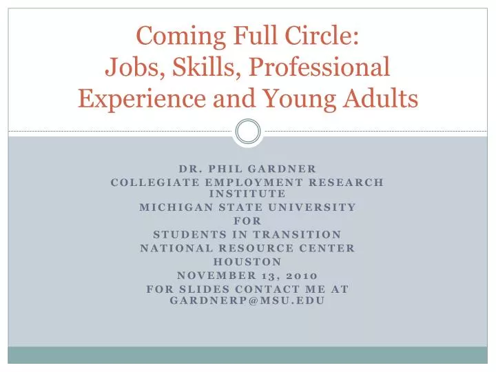 coming full circle jobs skills professional experience and young adults