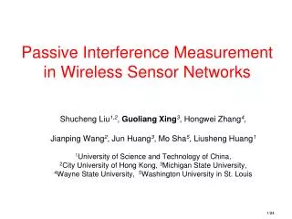 Passive Interference Measurement in Wireless Sensor Networks