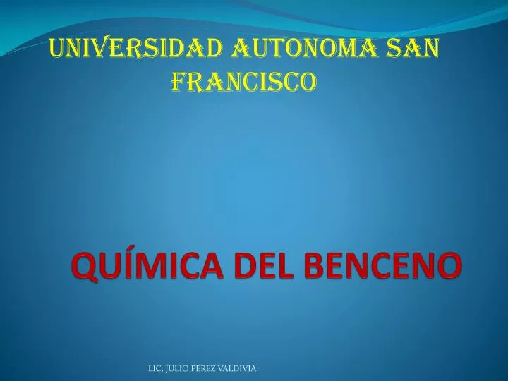 qu mica del benceno