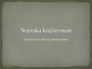 svjetska knji evnost
