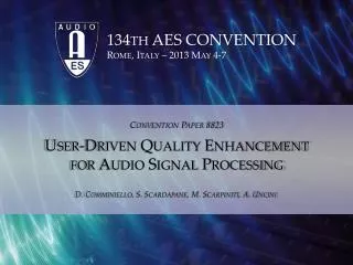 User-Driven Quality Enhancement for Audio Signal Processing