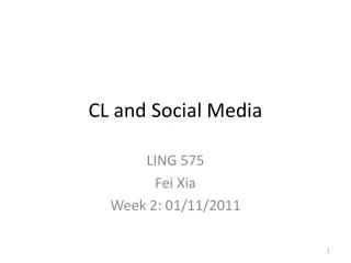 CL and Social Media