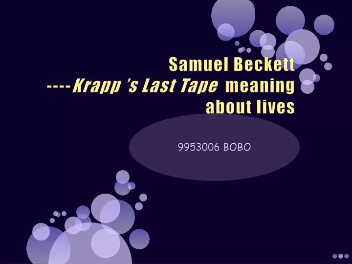 samuel beckett krapp s last tape meaning about lives