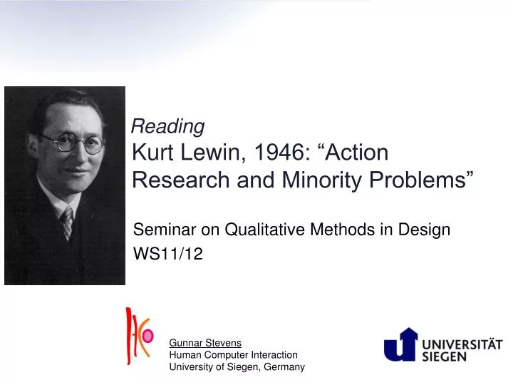 reading kurt lewin 1946 action research and minority problems