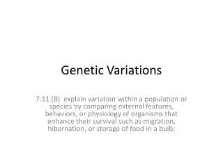 Genetic Variations