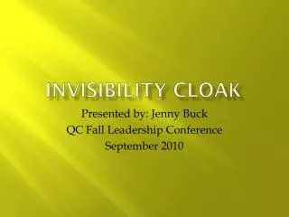 Invisibility Cloak