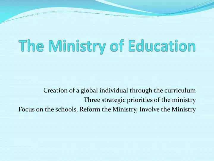 ministry of education presentation