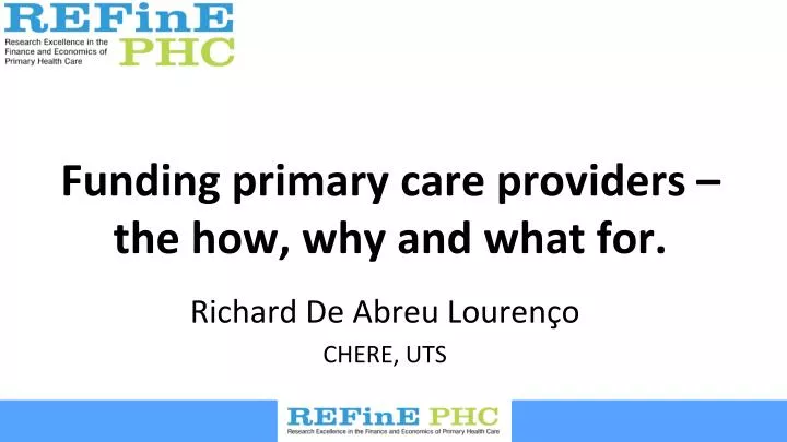 funding primary care providers the how why and what for