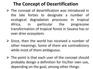 The Concept of Desertification