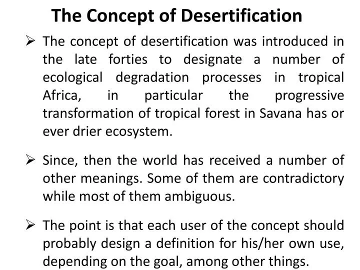 the concept of desertification
