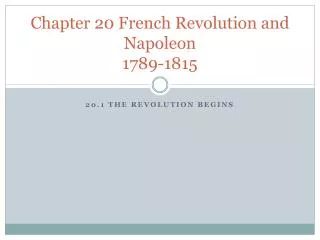 Chapter 20 French Revolution and Napoleon 1789-1815