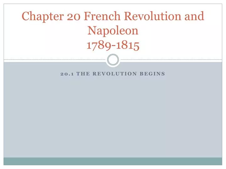chapter 20 french revolution and napoleon 1789 1815