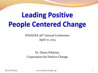 Leading Positive People Centered Change