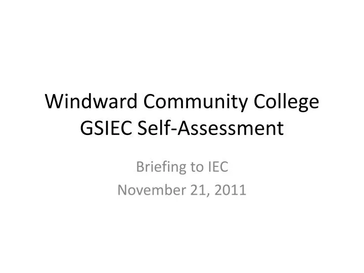 windward community college gsiec self assessment