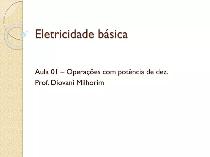 eletricidade b sica