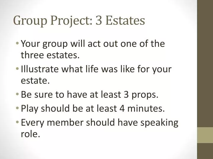 group project 3 estates