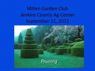 Millen Garden Club Jenkins County Ag Center September 11, 2012