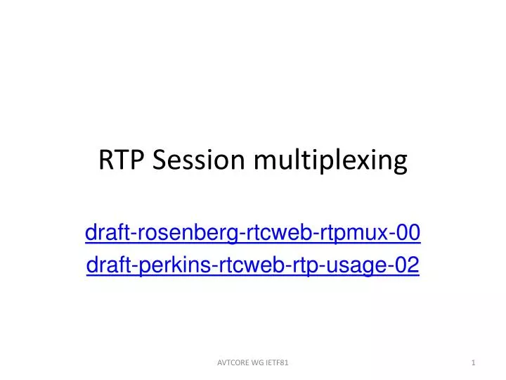 rtp session multiplexing