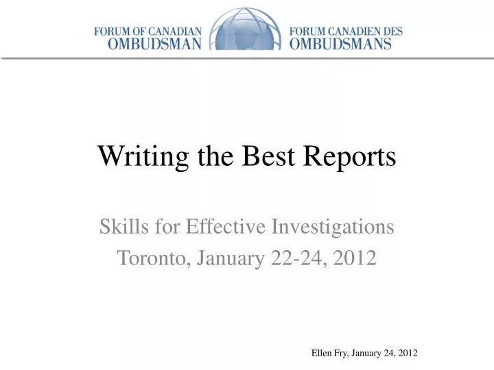 writing the best reports