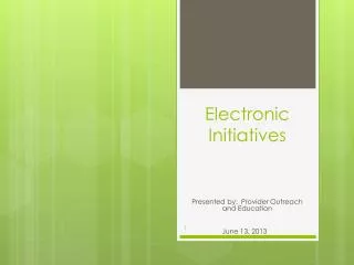 Electronic Initiatives