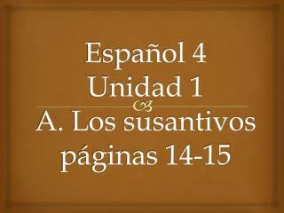 espa ol 4 unidad 1 a los susantivos p ginas 14 15