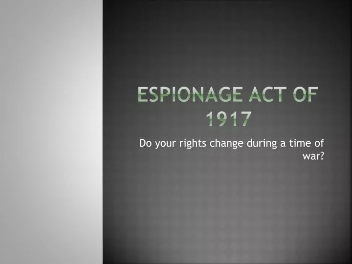 espionage act of 1917