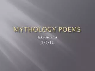 Mythology Poems